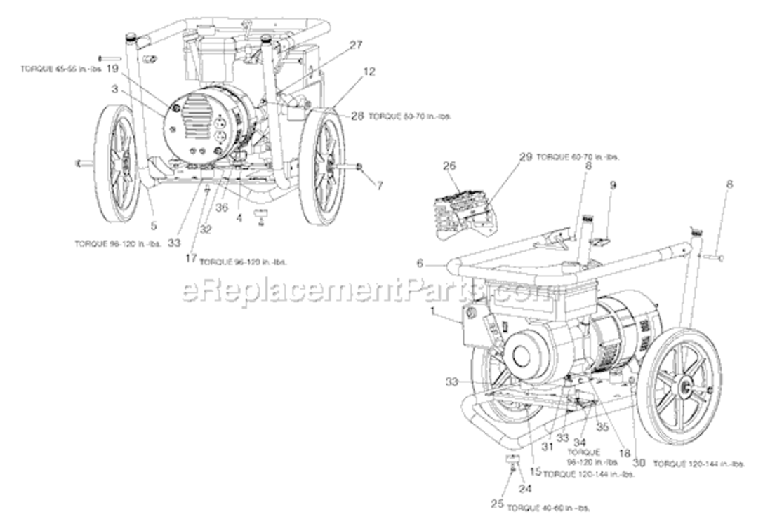 Page B Diagram and Parts List for DTE325 Type 1 Porter Cable Generator
